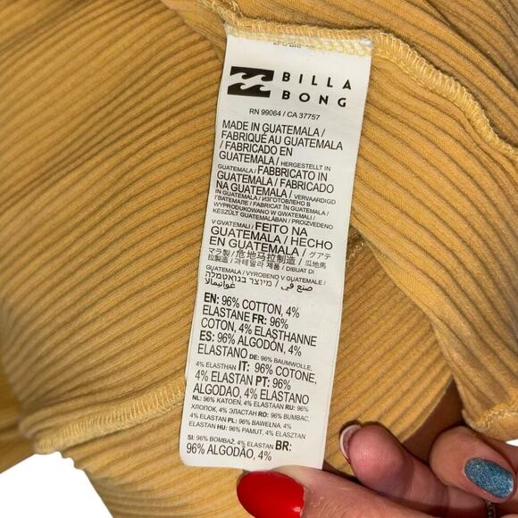 Billabong Tomboy Tank Midi Dress Yellow Women’s Sz L Coastal Casual Preppy Surf - Picture 6 of 10